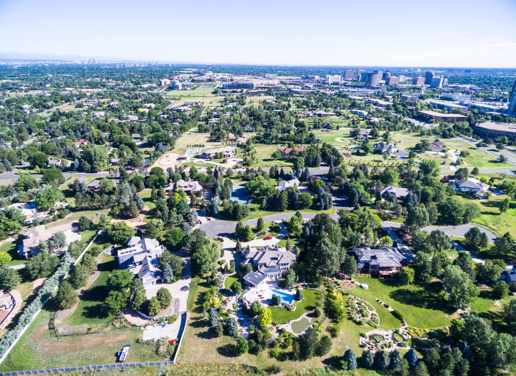 Aerial view of Cherry Hills Colorado | Thomas Sattler Homes