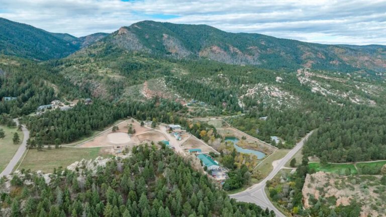 Aerial view of mountains surrounding Bear Ridge
