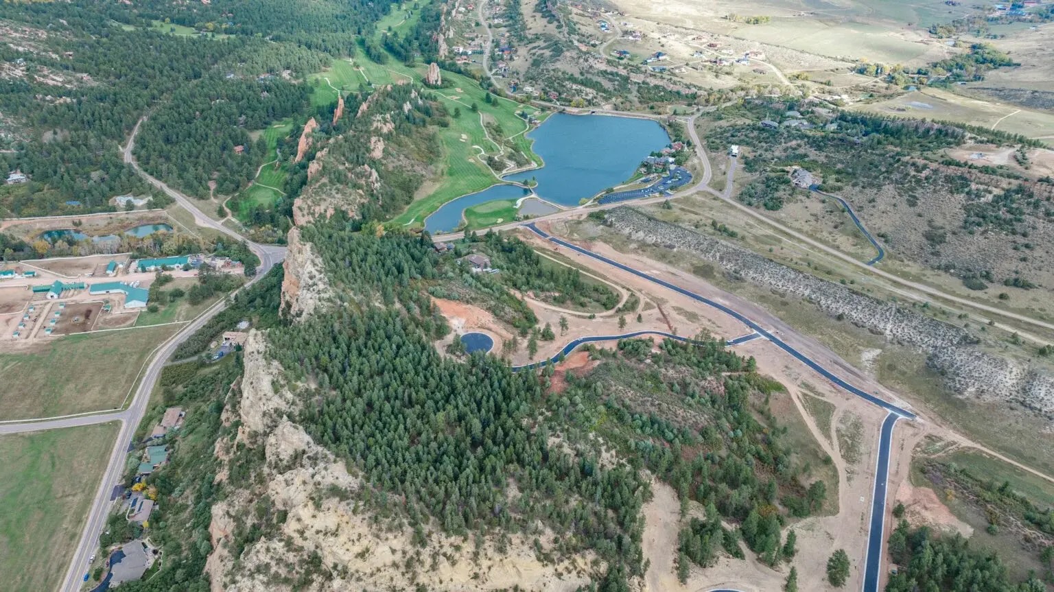 Aerial view of Bear Ridge # 2 includes view of Perry Park Golf Club
